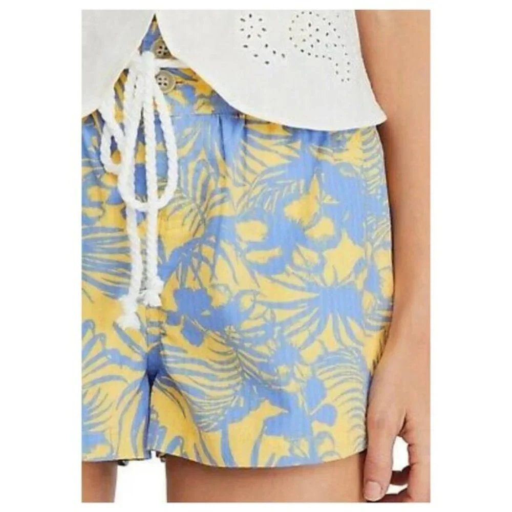 New Free People Island Tropical Mango combo coastal seersucker palm tree short - Picture 5 of 12